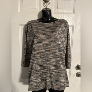 *FINAL PRICE* Cato tan/black stripe open back top